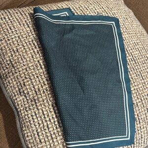 Teal and White Polka Dot pocket square